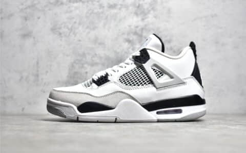 莆田TOP版本AJ4小白水泥Air Jordan 4 “Military Black” AJ4白色篮球鞋新款 货号：DH6927-111