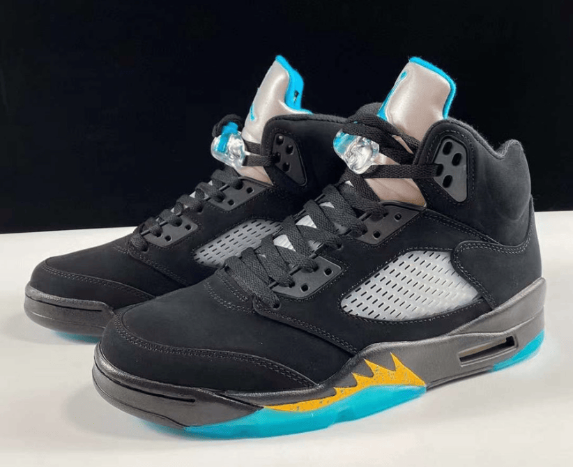 AJ5保罗PE版本市售 Air Jordan 5 “Aqua” AJ5黑色球鞋实战版本 货号：DD0587-047