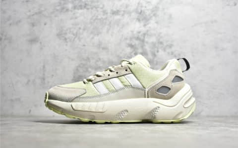 阿迪达斯ZX2022跑鞋荧光绿配色 adidas Originals ZX2022 Boost 阿迪达斯网面跑鞋 货号：GY5271