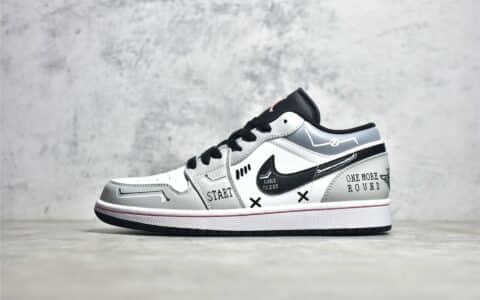 LJR纯原版本AJ1灰色低帮 Air Jordan Low AJ1灰色涂鸦原厂一比一 货号：553558-062