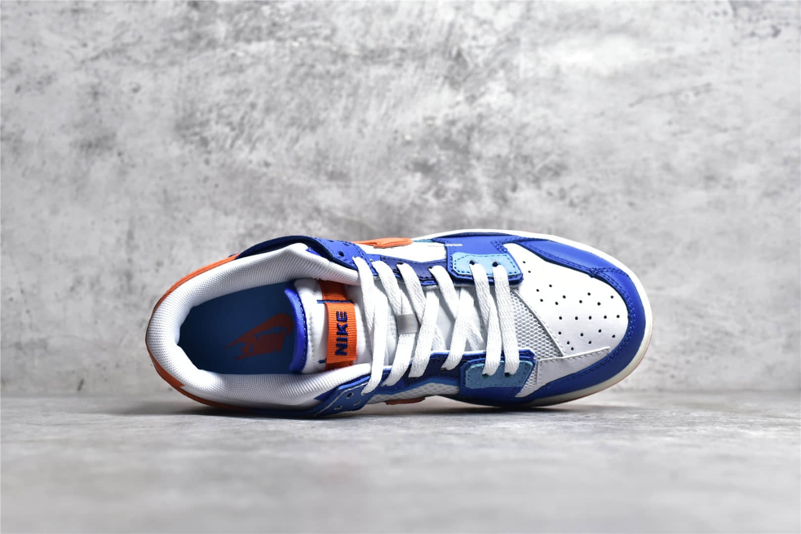 耐克SB Dunk浅蓝海玻璃网面低帮 Nike SB Dunk SCRAP 耐克蓝橙色低帮 正品耐克板鞋 货号DM0128-100-潮流者之家