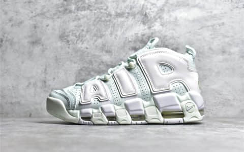 灭世纯原版本耐克皮蓬薄荷绿实战篮球鞋 Nike Air More Uptempo 96 耐克缓震篮球鞋 货号：917593-300