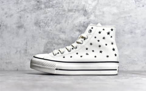 匡威厚底帆布鞋匡威五角星硫化板鞋 Converse All Star Lift 匡威真标高品质帆布鞋 货号：A03724C