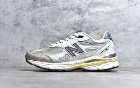 正品新百伦990V3白色跑鞋 New Balance 990V3 新百伦990三代奶白色 莆田鞋新百伦工厂直供 货号：M990AL3