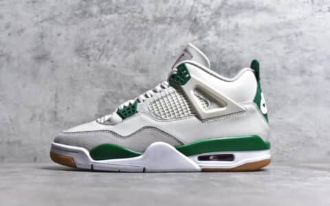 AJ4绿松石耐克SB Dunk联名款AJ4白绿 Nike SB Dunk x Air Jordan 4 " Pine Green " 货号DR5415-103