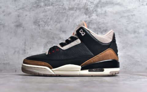 AJ3黑棕荔枝皮莆田GOD纯原版本 Air Jordan 3 Retro "Desert Elephant" AJ3爆裂纹 莆田AJ实战篮球鞋 货号CT8532-008