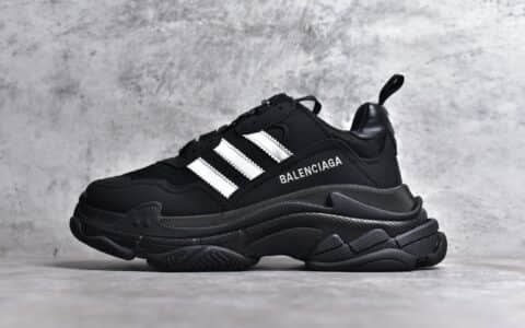 莆田巴黎世家阿迪达斯联名黑色老爹鞋 adidas x Balenciaga Triple S Low-Top Sneaker 巴黎世家黑白老爹鞋