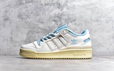 阿迪达斯罗马魔术贴白蓝低帮板鞋adidas Originals Forum 84 Low阿迪达斯运动板鞋 阿迪达斯休闲板鞋 货号：FZ6342