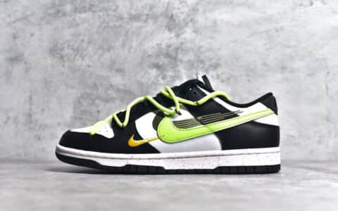 耐克SB Dunk解构绑带三勾黑绿低帮板鞋 Nike SB Dunk Low 原厂耐克正品代购  货号：FD4623 134