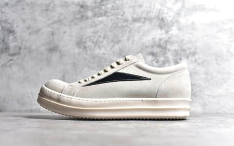 瑞克欧文斯灰色麂皮低帮板鞋rick owen vintage low-top sneakers white瑞克欧文斯复刻莆田货源RO低帮板鞋