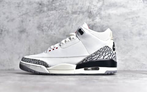 LJR纯原版本AJ3白水泥做旧AJ白色篮球鞋Air Jordan AJ3 Retro莆田AJ3缓震篮球鞋实战版本货号DN3707-100