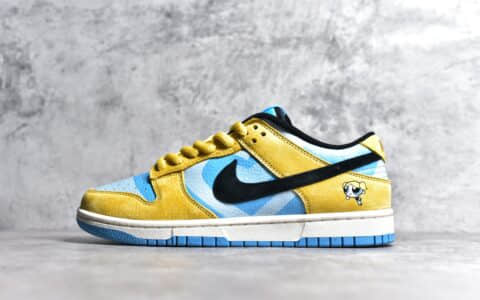 耐克SB Dunk飞天小女警联名The Powerpuff Girls x Nike Dunk SB Low耐克Dunk漫画联名耐克蓝黄低帮货号GP5532-061