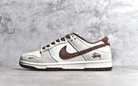 耐克SB Dunk斯图西联名猪八咖啡色Stussy x Nike SB Dunk Low耐克Dunk猪八耐克Dunk浅色板鞋货号FC1688-152