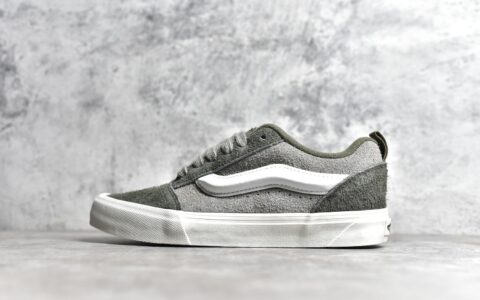 万斯灰绿麂皮低帮土豆鞋Vans Classics Knu Skool莆田万斯工厂 万斯面包鞋 莆田纯原版本万斯货号：VN0009QCBLK