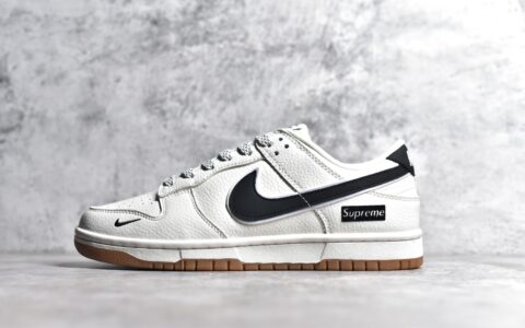 耐克空军SUP联名黑白低帮Supreme x Nike Dunk Low耐克空军supreme联名耐克空军米棕色低帮货号：XH0923-151