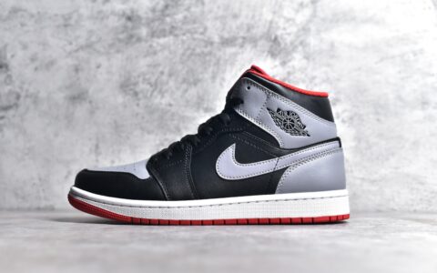 LJR纯原版本AJ1黑灰中帮Air Jordan 1 Mid莆田顶级版本AJ1中帮缓震板鞋货号DQ8426-006