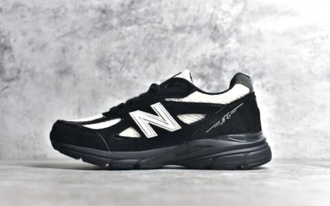 新百伦NB990V4黑色耐磨复古跑鞋New Balance in USA新百伦990四代NB黑色跑鞋货号M990V4