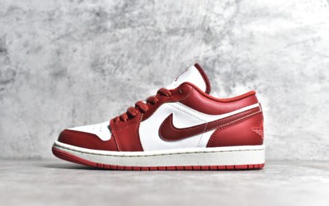 AJ1白红低帮纯原版本Air Jordan 1 Low Dune Red AJ1沙丘红低帮 AJ1红色低帮 AJ1实拍货号FJ3459-160