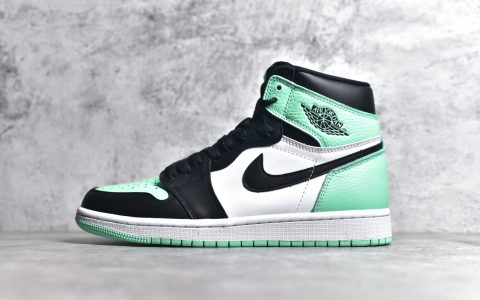 AJ1薄荷绿高帮纯原版本Air Jordan 1 Retro High Green Glow AJ1白黑绿高帮AJ1绿色高帮货号DZ5485-130