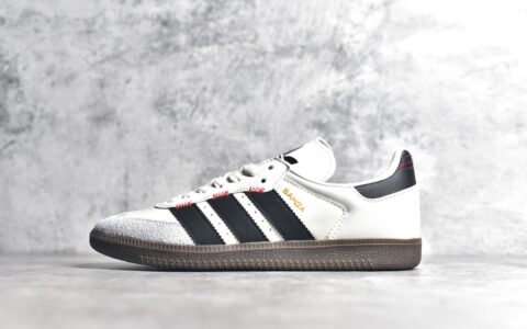 阿迪达斯桑巴白色板鞋阿迪达斯桑巴红线adidas Originals Street Samba "Savannah"阿迪达斯小白鞋货号IF1810