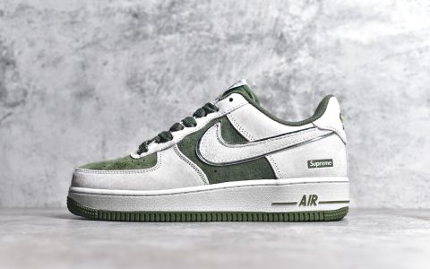 耐克空军灰绿麂皮低帮Nike Air Force 1 Low 07 x Supreme耐克空军sup联名耐克麂皮板鞋货号ME2392 106