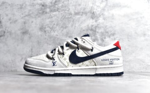 耐克Dunk LV联名绑带麂皮低帮板鞋LV x Nike Dunk Low耐克Dunk联名耐克Dunk新款板鞋耐克纯原板鞋货号：FC1688-186