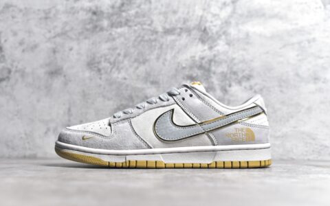 耐克Dunk北面CDG三方联名白灰低帮Nike Dunk Low耐克CDG联名耐克Dunk白金低帮货号DQ1098-337