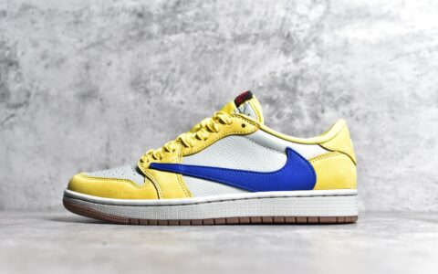AJ1倒钩黄色低帮AJ1斯科特联名黄色Air Jordan 1 x Travis Scott纯原版本AJ1 TS联名货号DZ4197-700